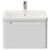 Carlo Gloss White 600mm Wall Mounted Vanity Unit with 1 Tap Hole Ceramic Basin and Single Drawer Front View