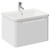 Carlo Gloss White 600mm Wall Mounted Vanity Unit with 1 Tap Hole Ceramic Basin and Single Drawer Left Hand View