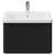 Carlo Matt Black 600mm Wall Mounted Vanity Unit with 1 Tap Hole Ceramic Basin and Single Drawer Front View