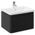 Carlo Matt Black 600mm Wall Mounted Vanity Unit with 1 Tap Hole Ceramic Basin and Single Drawer Left Hand View