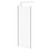 Pacco 8mm Fluted Glass Polished Chrome 1850mm x 800mm Walk In Shower Screen including Wall Channel with End Profile and Support Bar Right Hand Side View