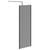 Colore 8mm Smoked Glass Matt Black 1950mm x 800mm Walk In Shower Screen including Wall Channel with End Profile and Support Bar Left Hand Side View