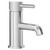 Colore Round Polished Chrome Mono Basin Mixer with Fully Knurled Tap Head Left Hand View