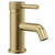 Colore Round Brushed Brass Mini Mono Basin Mixer with Half Knurled Tap Head Left Hand View