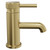 Colore Round Brushed Brass Mono Basin Mixer with Half Knurled Tap Head Side View
