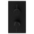 Colore Round Matt Black Concealed Twin Thermostatic Shower Valve with Half Knurled Control Handles - 1 Outlet Front View
