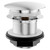 Polished Chrome Push Button Bath Waste without Overflow Front View