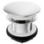 Polished Chrome Push Button Bath Waste without Overflow Side View