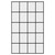 Pacco 8mm Clear with Black Printed Crittall Frame 1950mm x 1200mm Walk In Shower Glass Front View