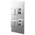 Cubix Polished Chrome Concealed Twin Thermostatic Shower Valve with Diverter - 2 Outlets Right Hand View
