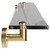 Colore Orbit Brushed Brass and Glass 600mm Wall Mounted Vanity Shelf Side View