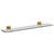 Colore Vector Brushed Brass and Glass 600mm Wall Mounted Vanity Shelf Left Hand View