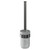 Colore Vector Gunmetal Grey and Frosted Glass Wall Mounted Toilet Brush and Holder Front View