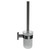Colore Vector Gunmetal Grey and Frosted Glass Wall Mounted Toilet Brush and Holder Side View