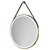 Colore Colorado Brushed Brass Frame with Brown Strap 600mm Round Illuminated Dimmable LED Mirror with Demister and Touch Sensor Right Hand View