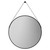 Oakmount Colore Matt Black Frame with Black Strap 800mm Round Mirror Front View