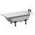 Alford 1600mm Steel Straight Single Ended Bathroom Suite including Matt Black Flush Plate Back to Wall Toilet and Metallic Slate Vanity Unit with Countertop Basin Bath