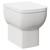 Alford 1600mm Steel Straight Single Ended Bathroom Suite including Matt Black Flush Plate Back to Wall Toilet and Metallic Slate Vanity Unit with Countertop Basin Toilet