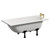 Alford 1500mm Steel Straight Single Ended Bathroom Suite including Brushed Brass Flush Plate Back to Wall Toilet and Metallic Slate Vanity Unit with Countertop Basin Bath