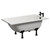 Alford 1400mm Steel Straight Single Ended Bathroom Suite including Matt Black Flush Plate Back to Wall Toilet and Metallic Slate Vanity Unit with Countertop Basin Bath