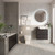 Alford 1600mm Steel Straight Single Ended Bathroom Suite including Matt White Flush Plate Back to Wall Toilet and Metallic Slate Vanity Unit with Countertop Basin Roomset