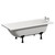 Alford 1600mm Steel Straight Single Ended Bathroom Suite including Matt White Flush Plate Back to Wall Toilet and Metallic Slate Vanity Unit with Countertop Basin Bath