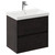 Barton 1700mm x 800mm Slim Edge Straight Single Ended Bathroom Suite including Metallic Slate Furniture Set with Slim Edge Basin Basin and Vanity Unit