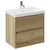 Barton 1800mm x 800mm Slim Edge Straight Double Ended Bathroom Suite including Autumn Oak Furniture Set with Slim Edge Basin Basin and Vanity Unit