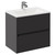 Dean 1700mm x 750mm Straight Single Ended Bathroom Suite including Graphite Grey Furniture Set with Minimalist Basin Basin and Vanity Unit