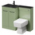 Venice Square Olive Green 1100mm Vanity Unit Toilet Suite with Left Hand Anthracite Glass 1 Tap Hole Basin and 2 Doors with Gunmetal Grey Handles Right Hand View