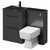 Venice Square Gloss Grey 1100mm Vanity Unit Toilet Suite with Left Hand Anthracite Glass 1 Tap Hole Basin and 2 Drawers with Matt Black Handles Right Hand View