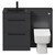 Venice Square Gloss Grey 1100mm Vanity Unit Toilet Suite with Left Hand Anthracite Glass 1 Tap Hole Basin and 2 Drawers with Matt Black Handles Front View