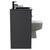 Venice Square Gloss Grey 1100mm Vanity Unit Toilet Suite with Left Hand Anthracite Glass 1 Tap Hole Basin and 2 Drawers with Matt Black Handles Side View