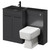 Venice Square Gloss Grey 1100mm Vanity Unit Toilet Suite with Left Hand Anthracite Glass 1 Tap Hole Basin and 2 Doors with Gunmetal Grey Handles Right Hand View