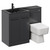 Venice Square Gloss Grey 1100mm Vanity Unit Toilet Suite with Left Hand Anthracite Glass 1 Tap Hole Basin and 2 Doors with Gunmetal Grey Handles Left Hand View