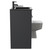 Venice Square Gloss Grey 1100mm Vanity Unit Toilet Suite with Left Hand Anthracite Glass 1 Tap Hole Basin and 2 Doors with Gunmetal Grey Handles Side View