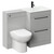 Venice Mono Gloss Grey Pearl 1100mm Vanity Unit Toilet Suite with White Glass 1 Tap Hole Basin and 2 Drawers with Matt Black Handles Left Hand View