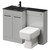 Venice Square Gloss Grey Pearl 1100mm Vanity Unit Toilet Suite with Left Hand Anthracite Glass 1 Tap Hole Basin and 2 Doors with Gunmetal Grey Handles Right Hand View