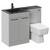 Venice Square Gloss Grey Pearl 1100mm Vanity Unit Toilet Suite with Left Hand Anthracite Glass 1 Tap Hole Basin and 2 Doors with Gunmetal Grey Handles Left Hand View