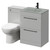 Venice Mono Gloss Grey Pearl 1100mm Vanity Unit Toilet Suite with Grey Glass 1 Tap Hole Basin and 2 Drawers with Gunmetal Grey Handles Right Hand View