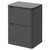 Carlo Matt Cement 600mm Floor Standing Vanity Unit for Countertop Basins with 2 Handleless Drawers Right Hand View