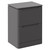 Carlo Matt Cement 600mm Floor Standing Vanity Unit for Countertop Basins with 2 Handleless Drawers Left Hand View