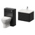 Carlo Matt Black 1150mm Wall Mounted Vanity Unit Toilet Suite with 1 Tap Hole Ceramic Basin and Single Handleless Drawer Right Hand View