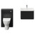 Carlo Matt Black 1150mm Wall Mounted Vanity Unit Toilet Suite with 1 Tap Hole Ceramic Basin and Single Handleless Drawer Front View