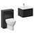 Carlo Matt Black 1150mm Wall Mounted Vanity Unit Toilet Suite with 1 Tap Hole Ceramic Basin and Single Handleless Drawer Left Hand View