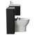 Carlo Matt Black 1150mm Wall Mounted Vanity Unit Toilet Suite with 1 Tap Hole Ceramic Basin and Single Handleless Drawer Side View