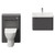 Carlo Matt Cement 1150mm Wall Mounted Vanity Unit Toilet Suite with 1 Tap Hole Ceramic Basin and Single Handleless Drawer Front View
