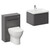 Carlo Matt Cement 1150mm Wall Mounted Vanity Unit Toilet Suite with 1 Tap Hole Ceramic Basin and Single Handleless Drawer Left Hand View