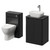Carlo Matt Black 1150mm Floor Standing Vanity Unit Toilet Suite with 2 Handleless Doors including Gloss White Countertop Basin and Rimless Toilet Right Hand View