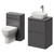 Carlo Matt Cement 1150mm Floor Standing Vanity Unit Toilet Suite with 2 Handleless Drawers including Gloss White Countertop Basin and Rimless Toilet Right Hand View